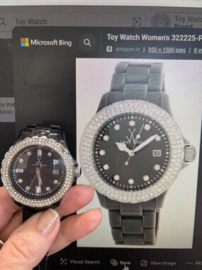 ToyWatch Black Plasteramic Bracelet Watch with Crystal Bezel